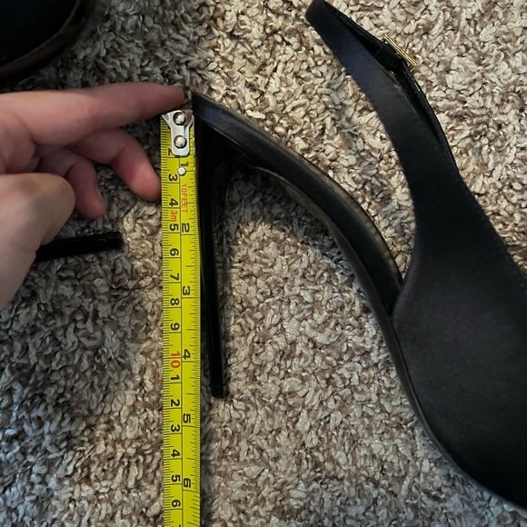 Saint Laurent Mae Feather Slingback Cocktail Sandals - Picture 12 of 12